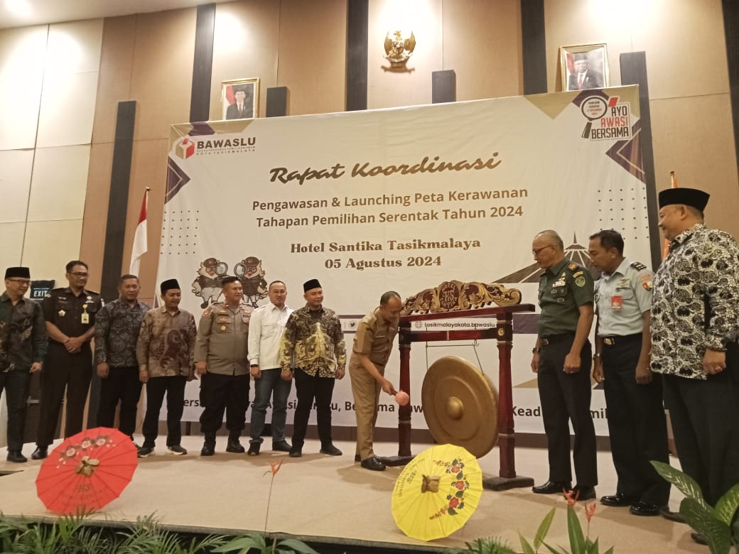 Rakor Pengawasan dan Lounching Peta Kerawanan Tahapan Pemilihan Serentak Tahun 2024