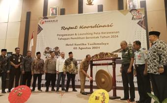 Rakor Pengawasan dan Lounching Peta Kerawanan Tahapan Pemilihan Serentak Tahun 2024